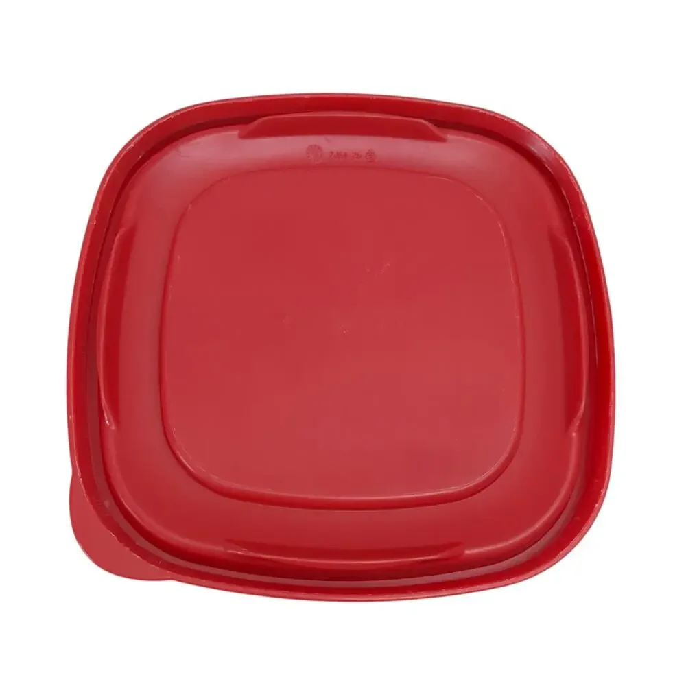 Lot Of 6 Rubbermaid Tops #7J64 ~Lids Only~ Red Stackable 6.5” x 6.5” - Square